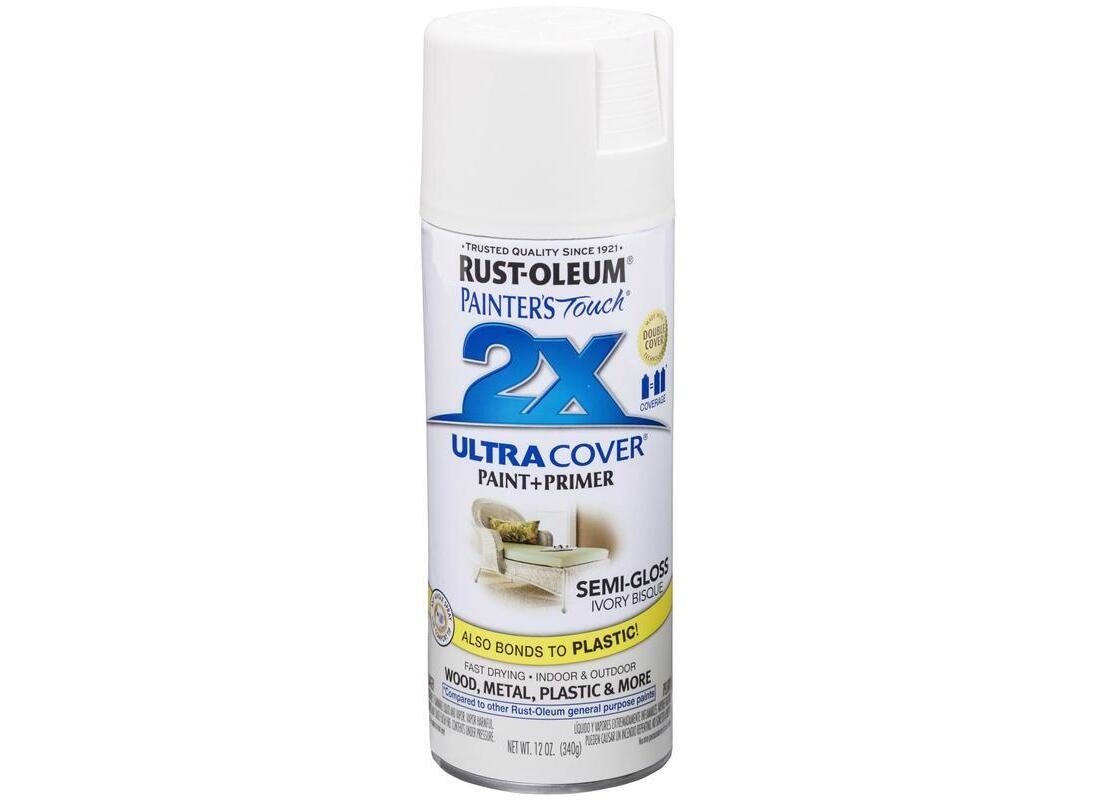 PAINTER’S Touch Semi-Gloss Spray Paint, Semi-Gloss, Ivory Bisque, 12 oz, Aerosol