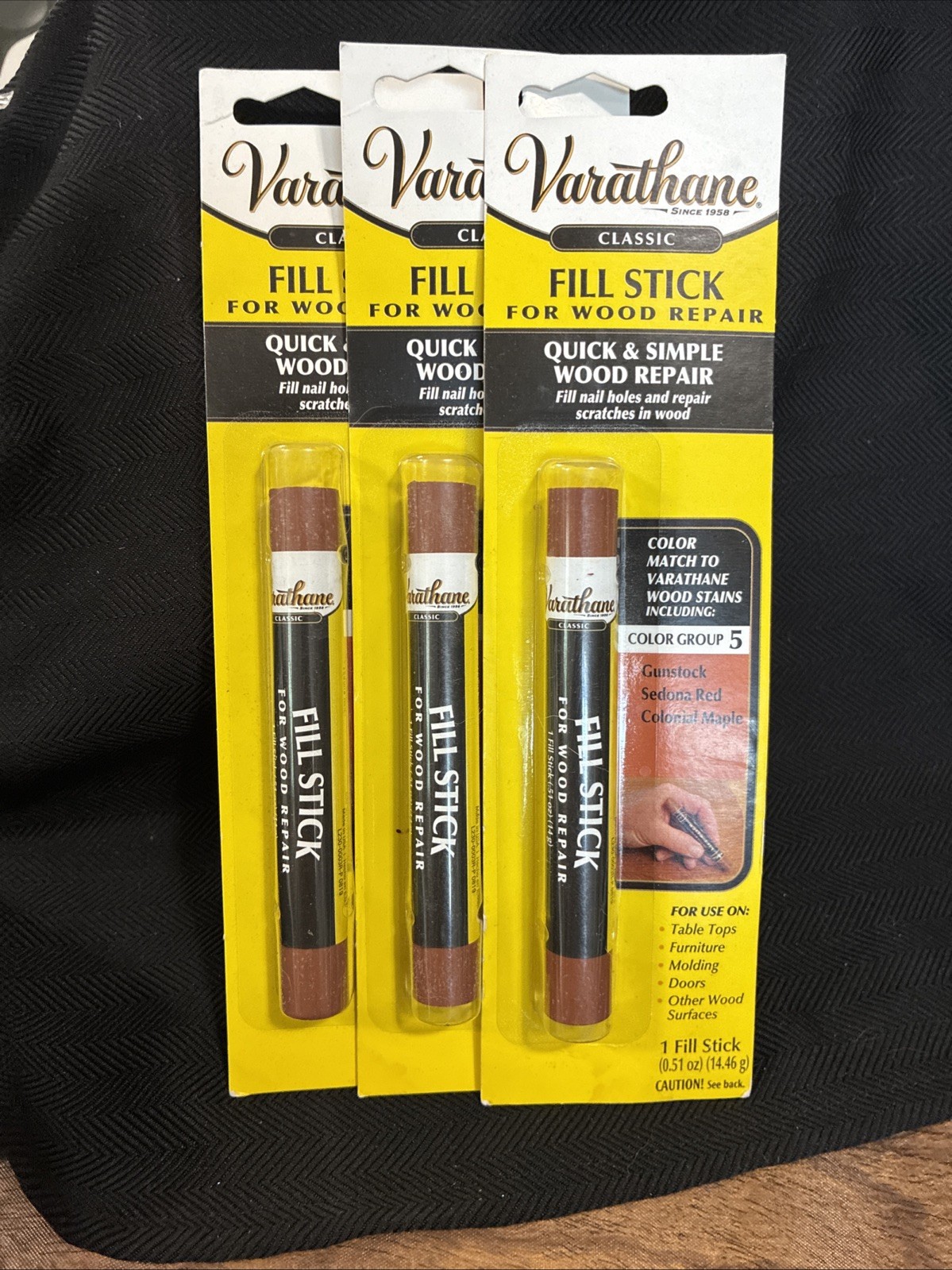 Lot Of 3 VARATHANE FILL STICK for WOOD REPAIR – Color Group 5 – .51 oz 340479