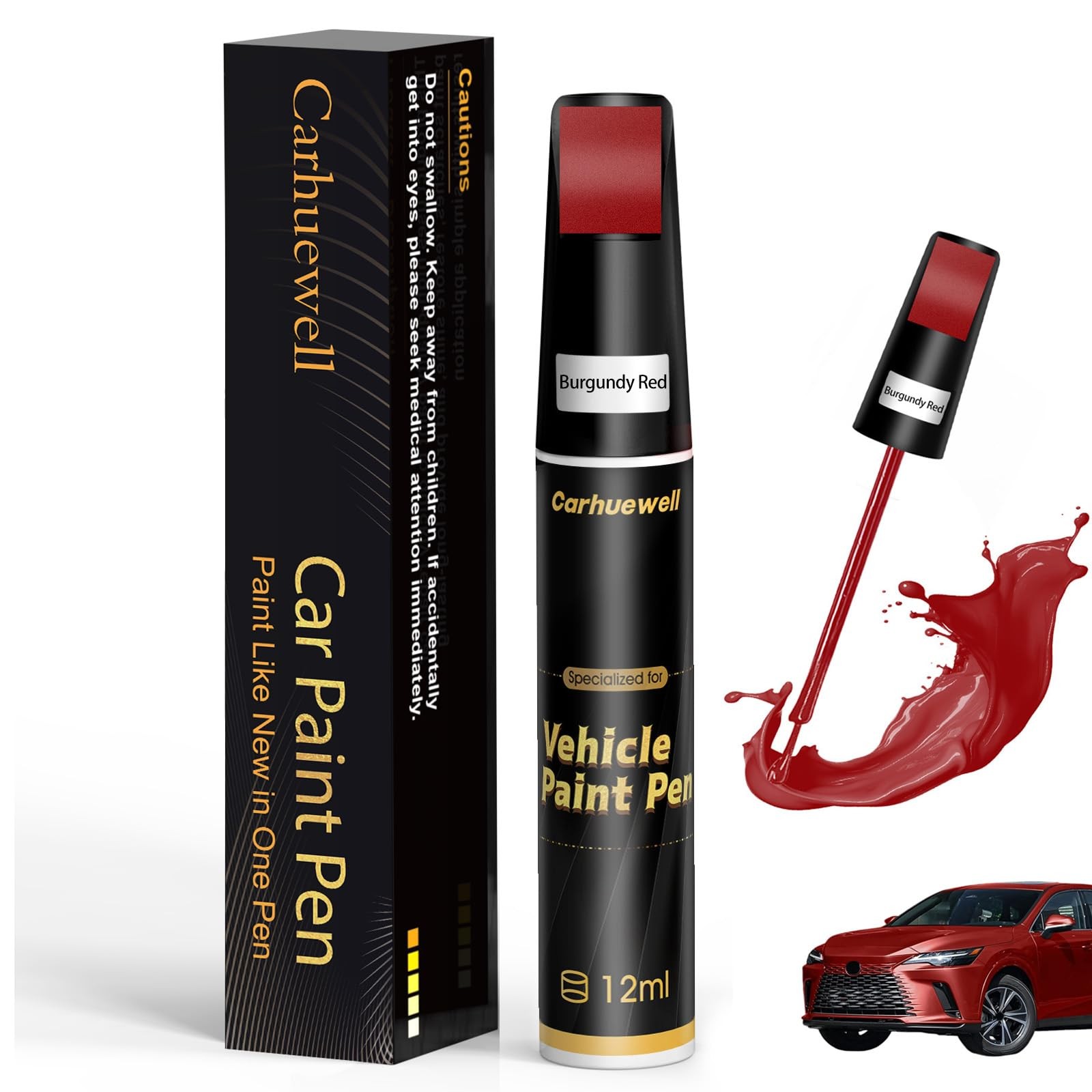 Touch Up Paint Kit For Universal Burgundy Automotive Paint Scratch Repair
