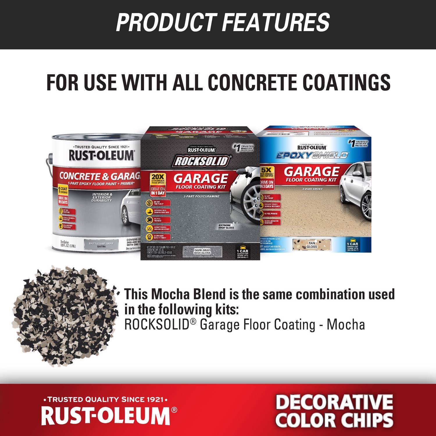 Rust-Oleum EpoxyShield Indoor and Outdoor Mocha Blend Decorative Color Chips 1lb
