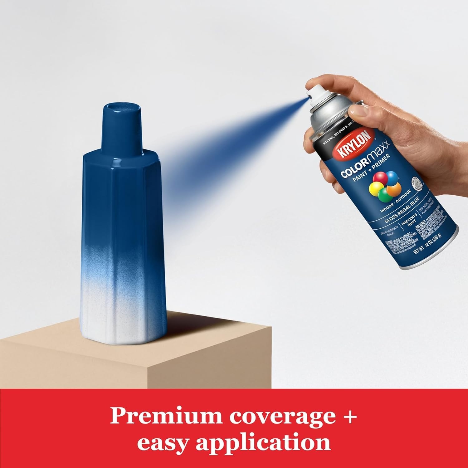 Acrylic Spray Paint & Primer, 12oz Gloss Regal Blue – Versatile Rust Protection