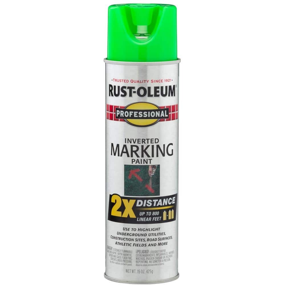 6-Pack 15oz Fluorescent Green Inverted Marking Spray Paint – Exterior, 2X Range