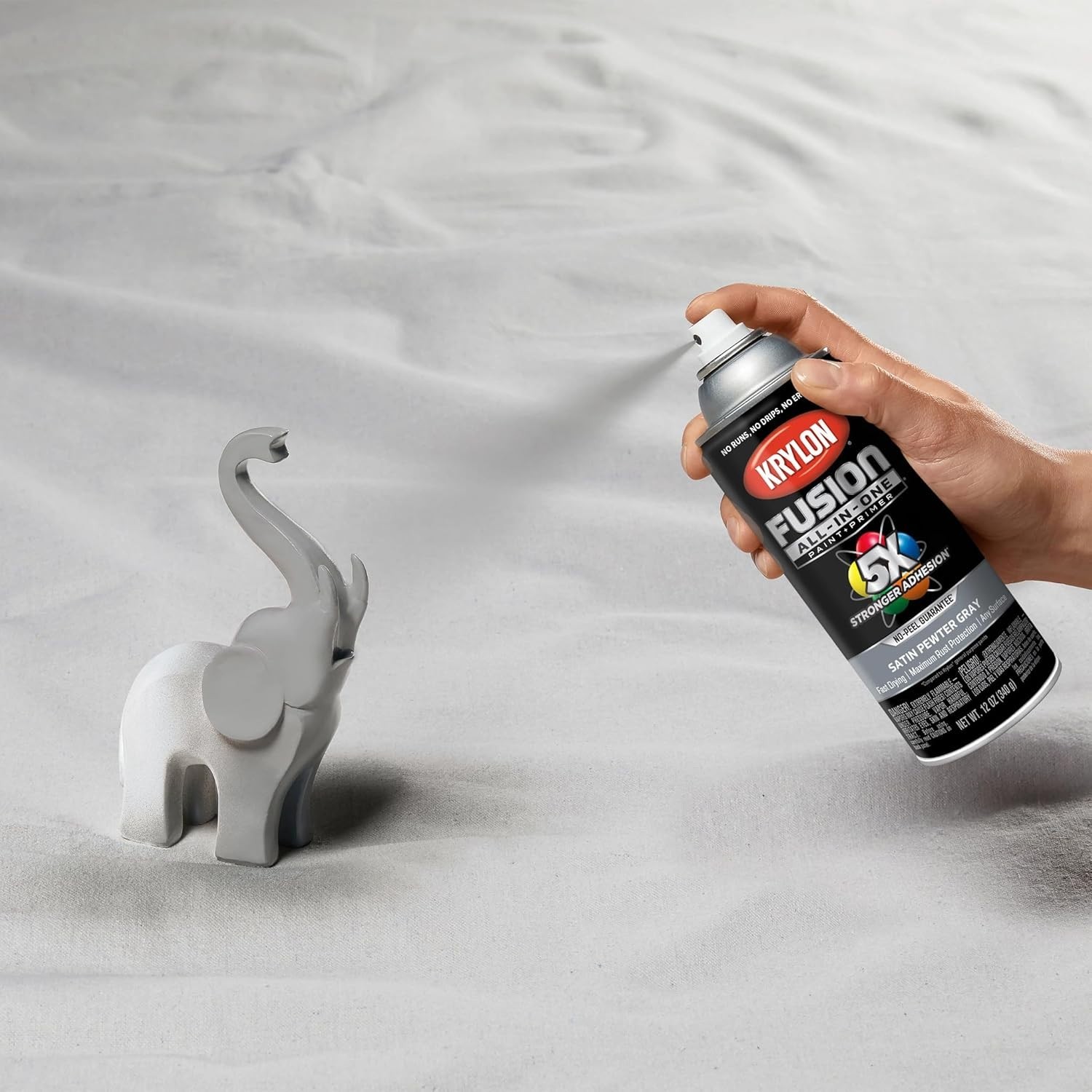 Fast-Drying 12oz Pewter Gray Spray Paint | Ideal for Metal, Wood & Plastic