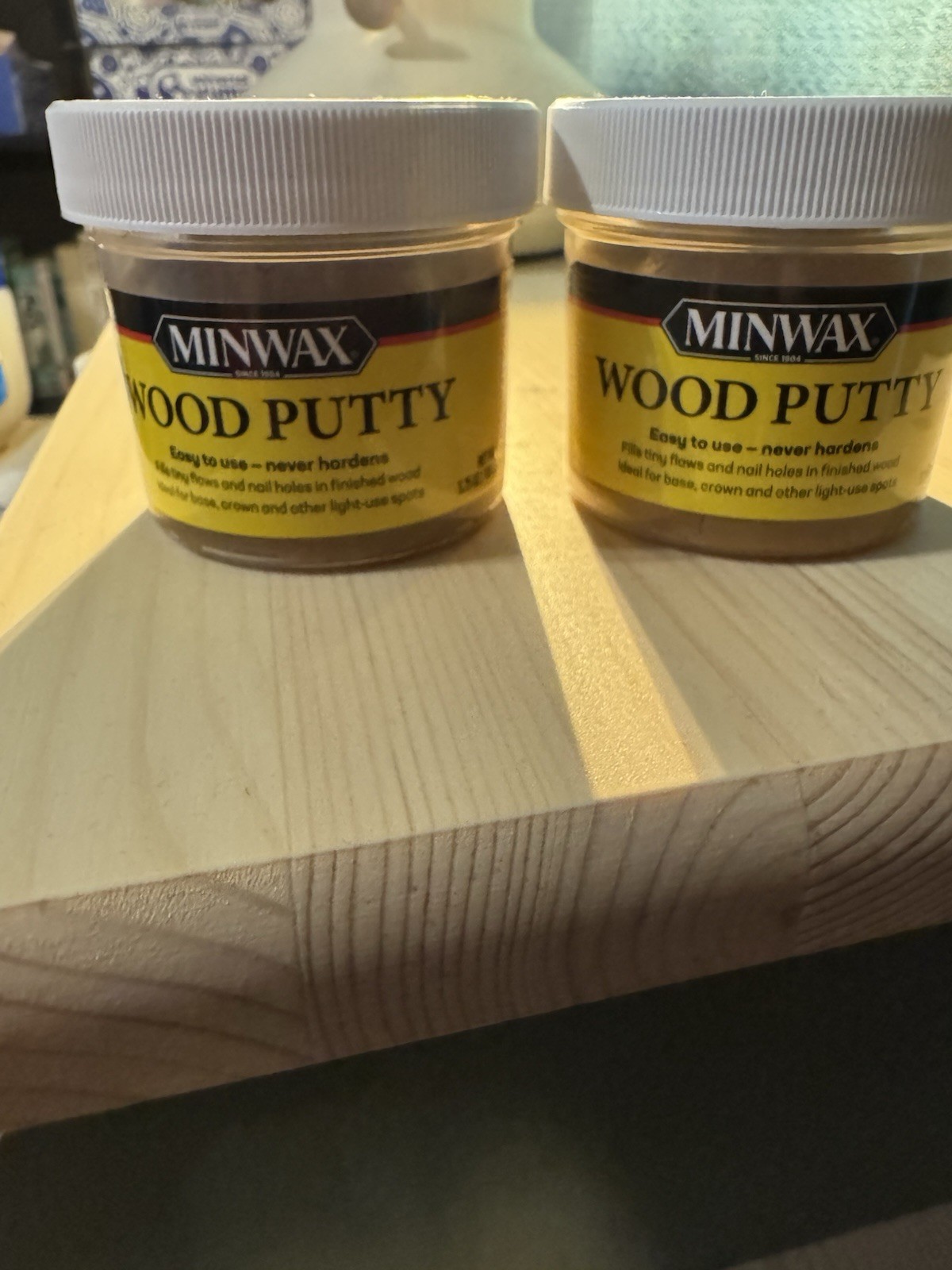 Minwax Wood Putty Golden Oak, Lot of 2 3.75 oz Cans, ST361000A