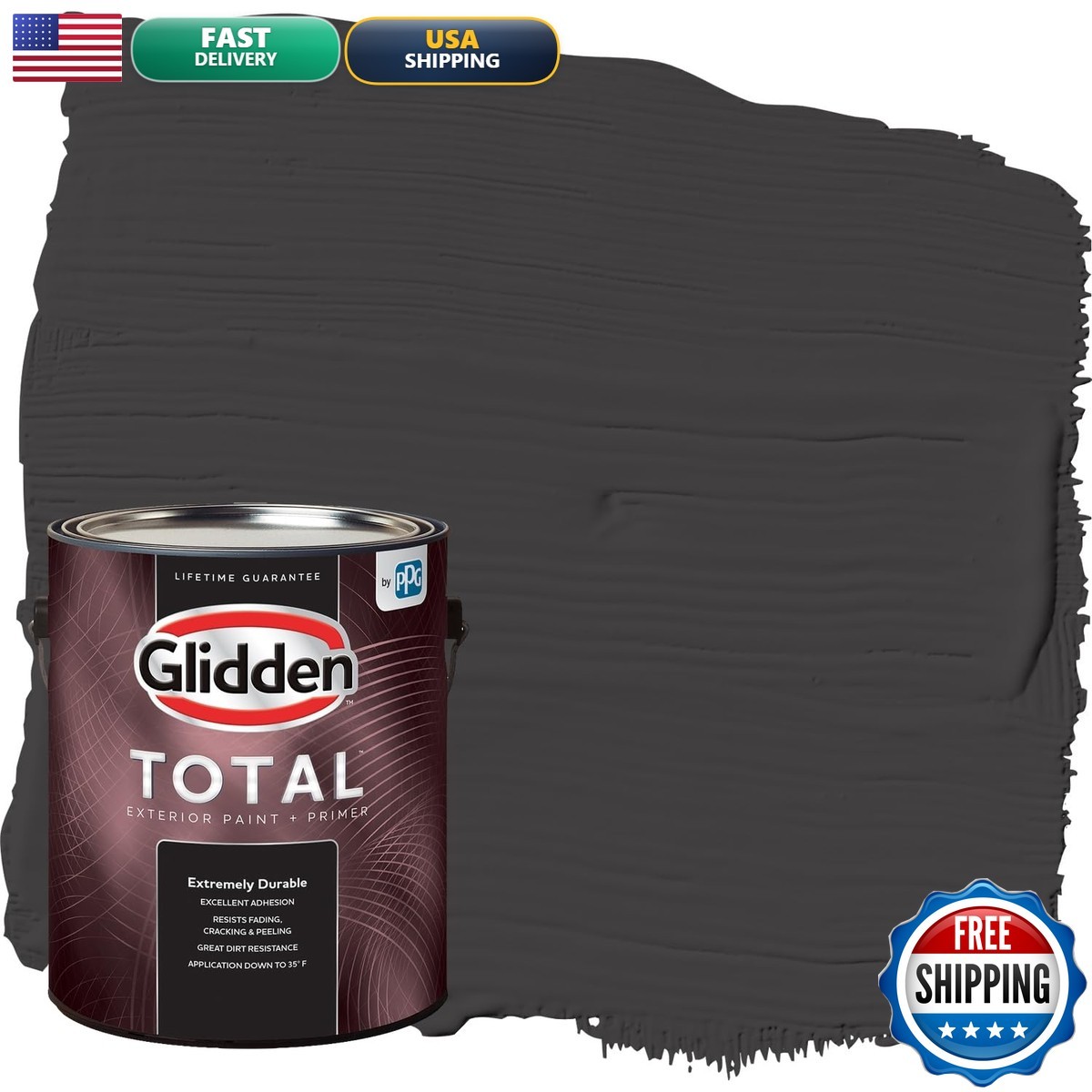Glidden Total Exterior All-In-One Black Magic/Black Semi-Gloss 1 Gallon