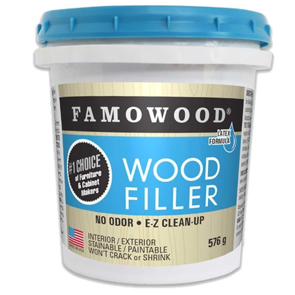 FamoWood 40022144 Latex Wood Filler – Pint, White 1-Pack,