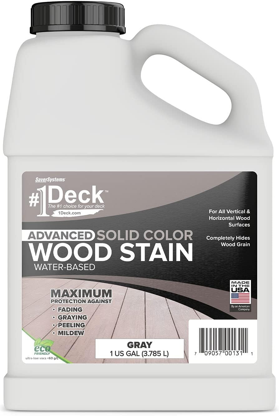 #1 Deck Premium Advanced Solid Color Outdoor Wood Stain and Sealer in One – Wate