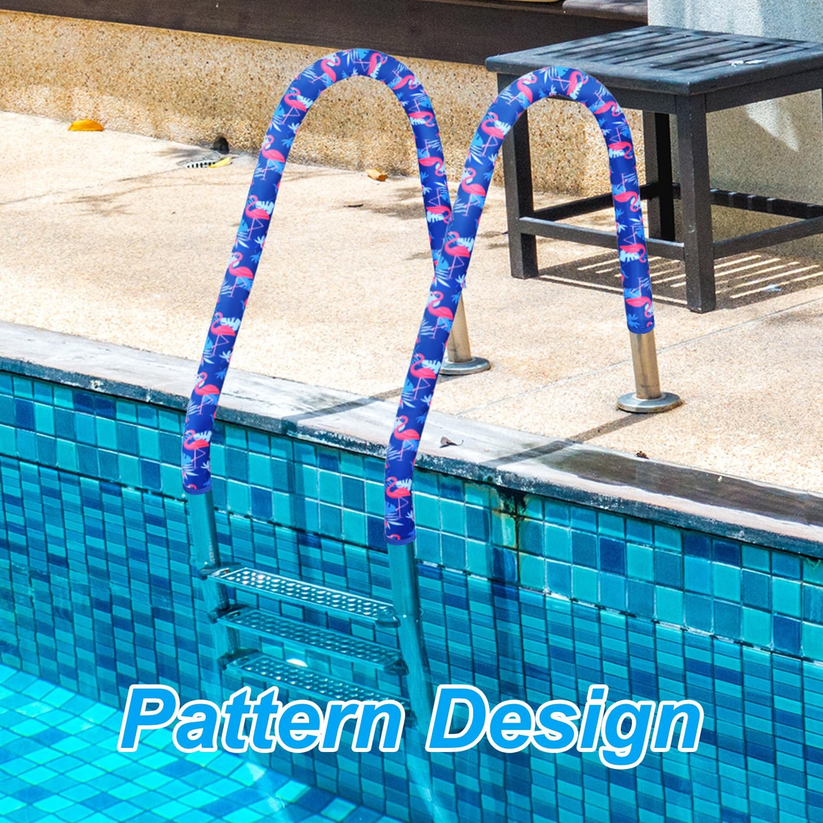 Junkin 2 Pcs Pool Railing Covers 8 ft Slip Resistant Handle Rail 8 ft, 8