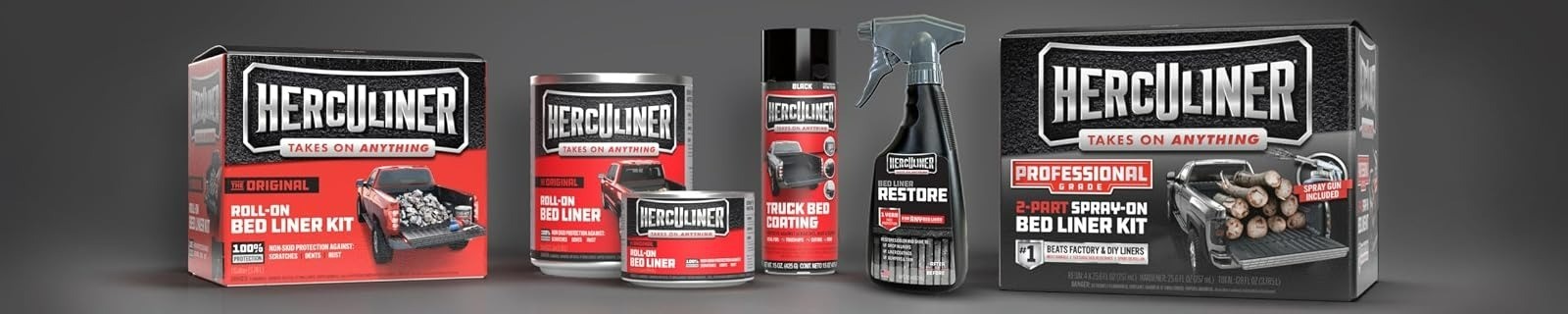 HERCULINER Truck Bed Liner Aerosol Spray 15 oz Black Coverage 6-7 sq ft