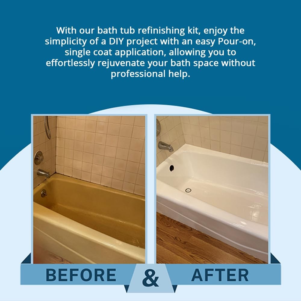 Ekopel Bathtub Refinishing Kit – Made 1 Count (Pack of 1), Pour On Touch Up