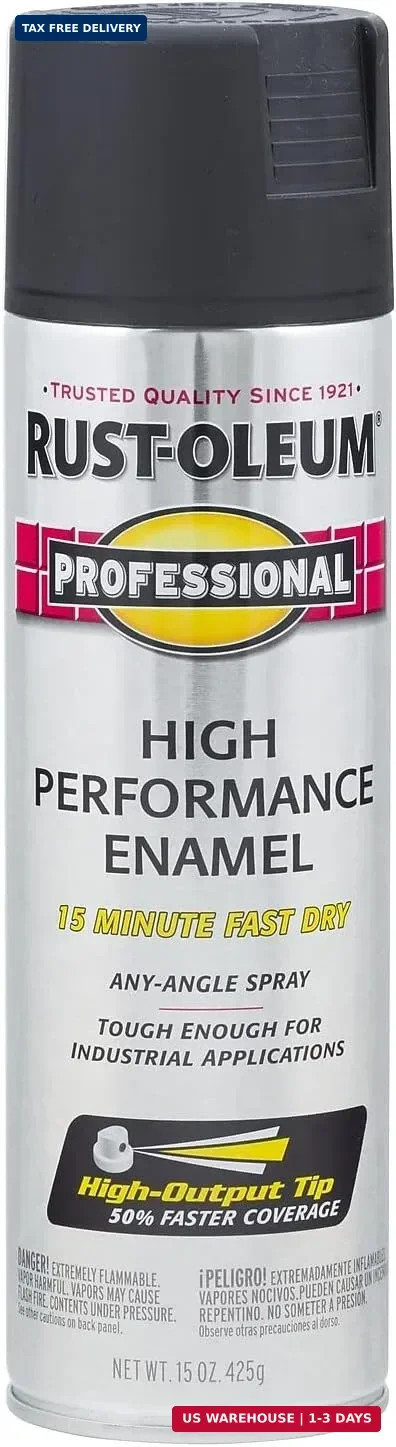 Rust-Oleum Professional High Performance Flat Black Spray Paint | Rust Preventio