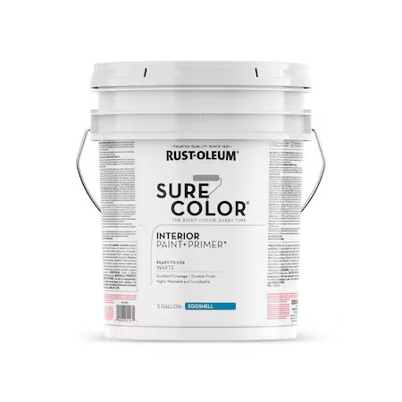 Rust-Oleum 398347 Interior Paint, White, 5 Gal