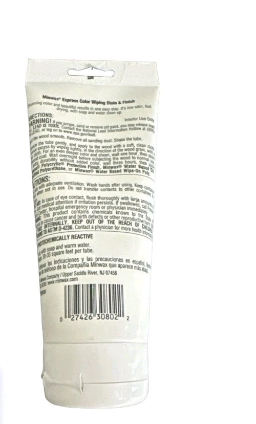 TWO Minwax Water Based Express Color Wiping Stain & Finish Pecan 6fl.oz Each