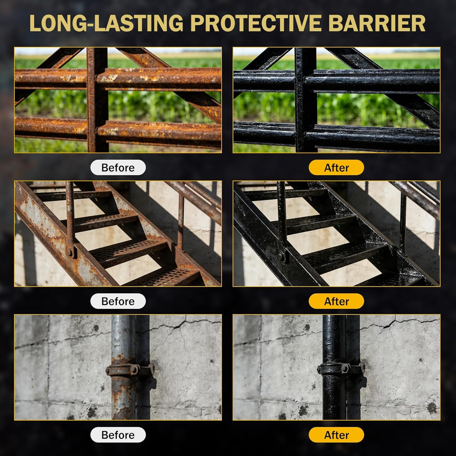 2 in 1 Rust Converter & Metal Primer, 155 Oz Black Rust Inhibitor Paint for Meta
