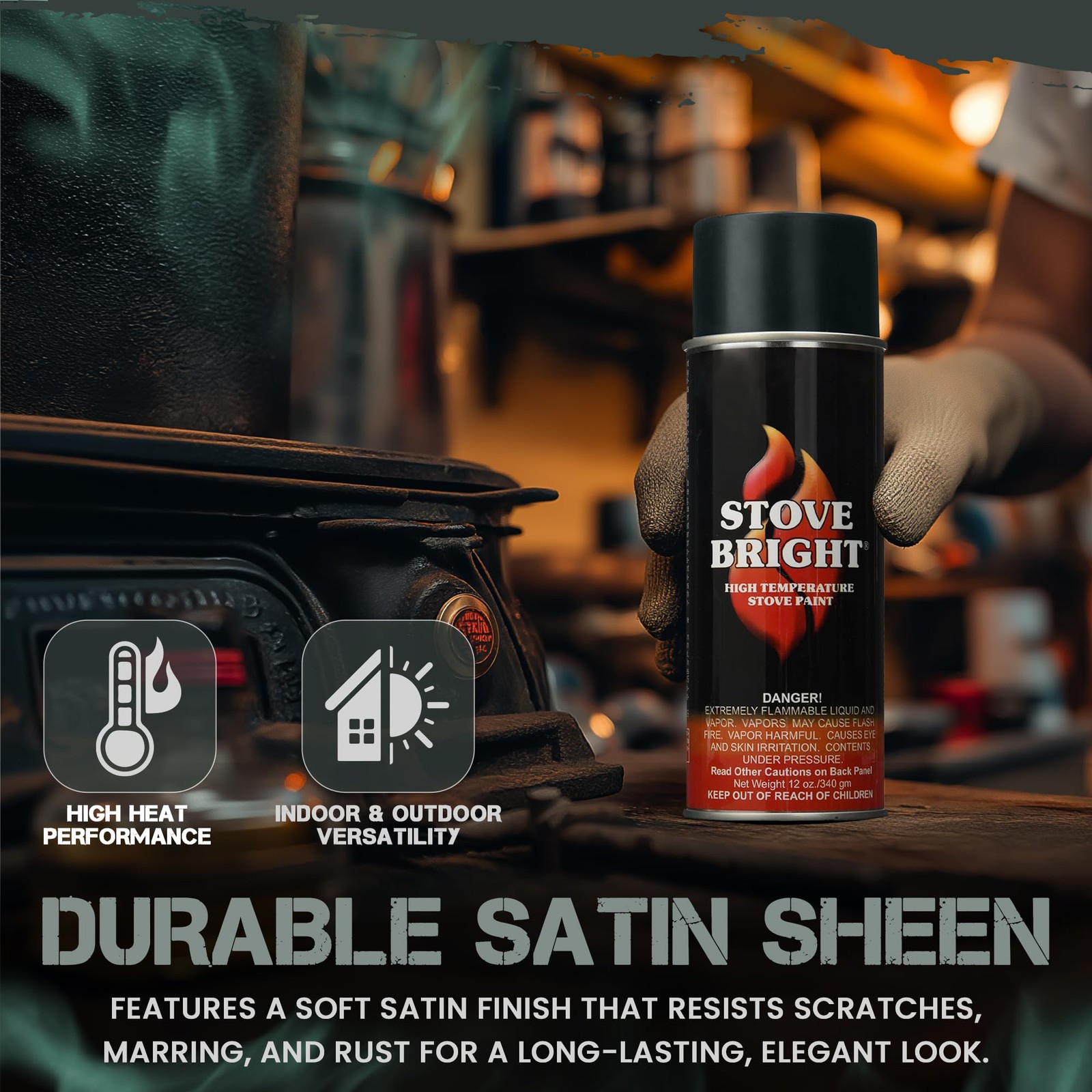 Stove Bright High Temperature Flat Black Stove Paint