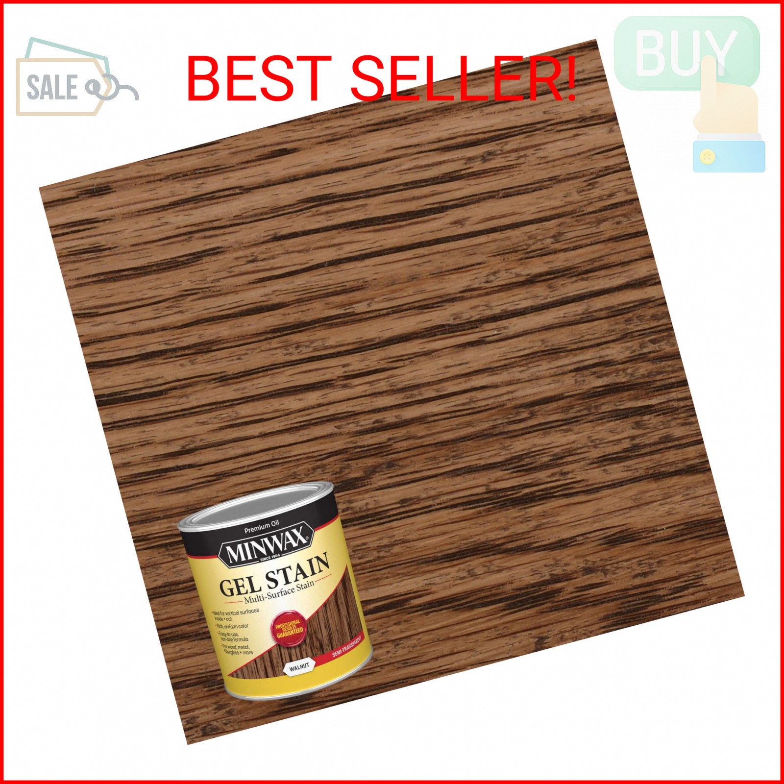 Minwax 66060000 Gel Stain, Walnut, 1 Quart