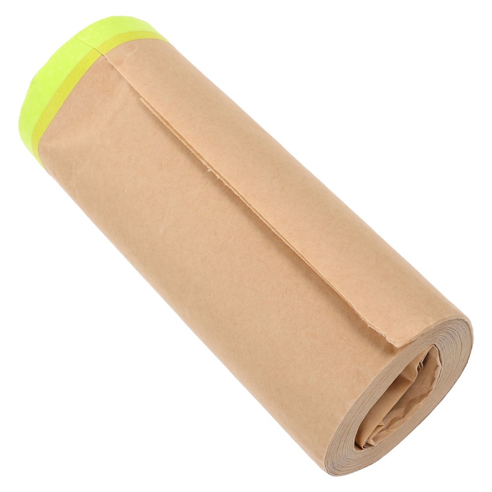 Reusable Light Brown Masking Paper with Tape for Automotive and Home Use