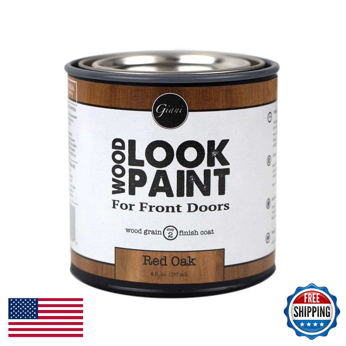 Giani Wood Look Grain Finish Coat For Front Doors 8 Oz. Red Oak