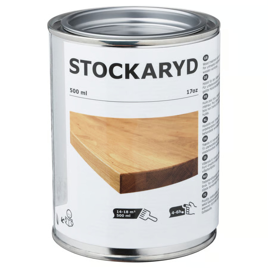 IKEA STOCKARYD Wood Treatment Oil Indoor Use 17oz Linseed Tung 202.404.62-NEW