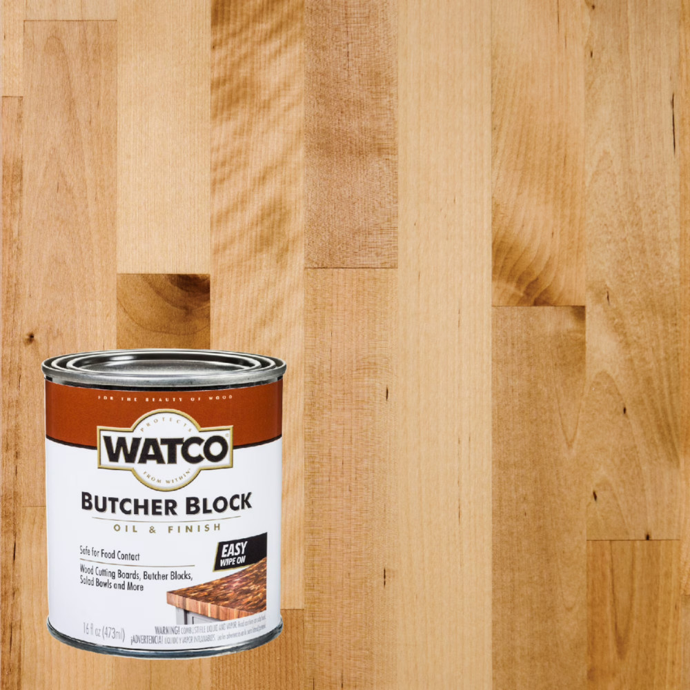 2 Pack Rust-Oleum Watco Butcher Block Oil, Clear, Wood Finish, Food Safe, 16 oz