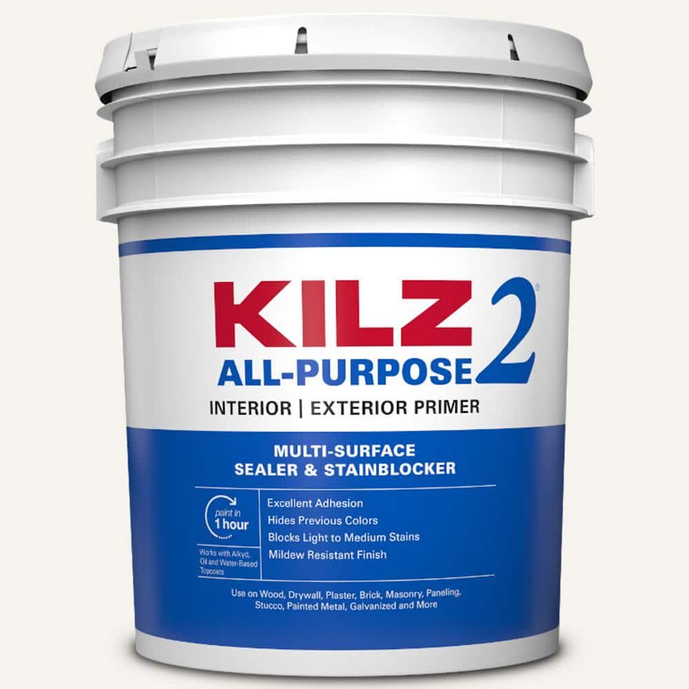 KILZ 2 ALL PURPOSE 5 gal. White Interior/Exterior Multi-Surface Primer, Sealer,
