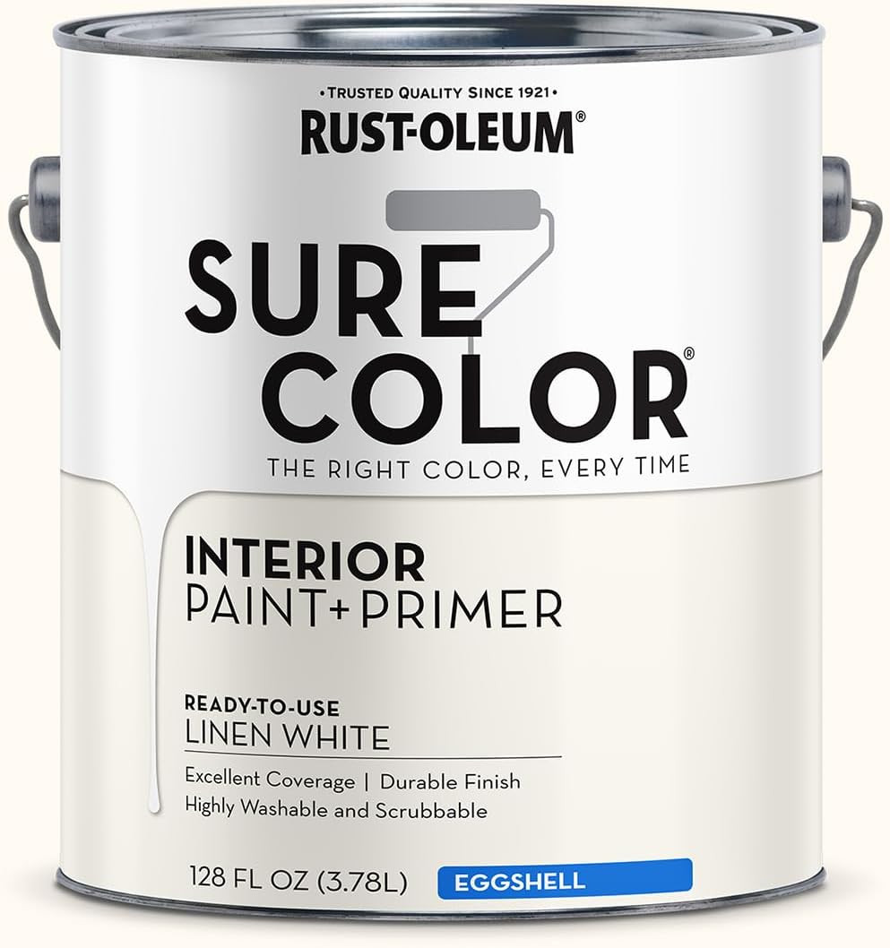 Sure Color Eggshell Interior Wall Paint + Primer – Popular Low-Luster Finish for