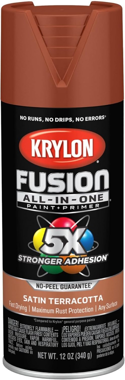 Rust-Resistant All-In-One Adhesive Spray Paint, 12 oz, Indoor/Outdoor Terracotta