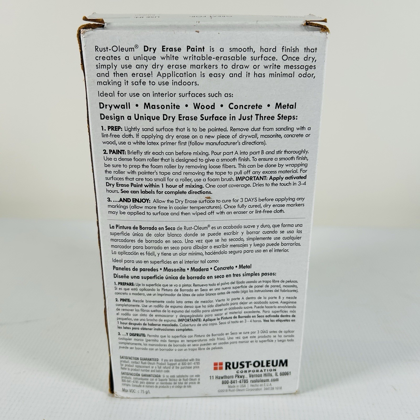 Rust-Oleum Dry Erase Kit Writeable Erasable Finish Walls Doors More 16 FL Oz NIB