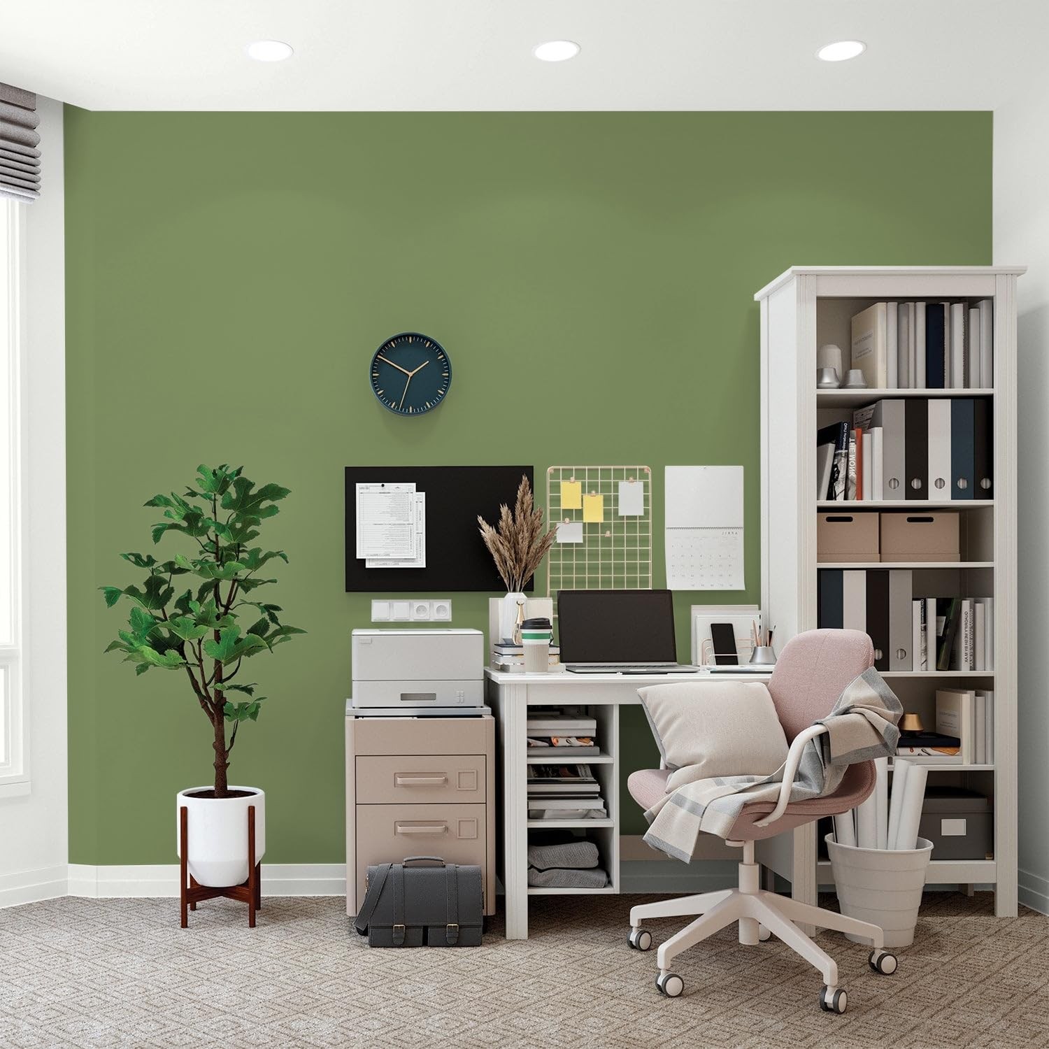 Glidden Total 1 Gal. Green Tea Leaf/Green Flat Interior Paint Premiumr