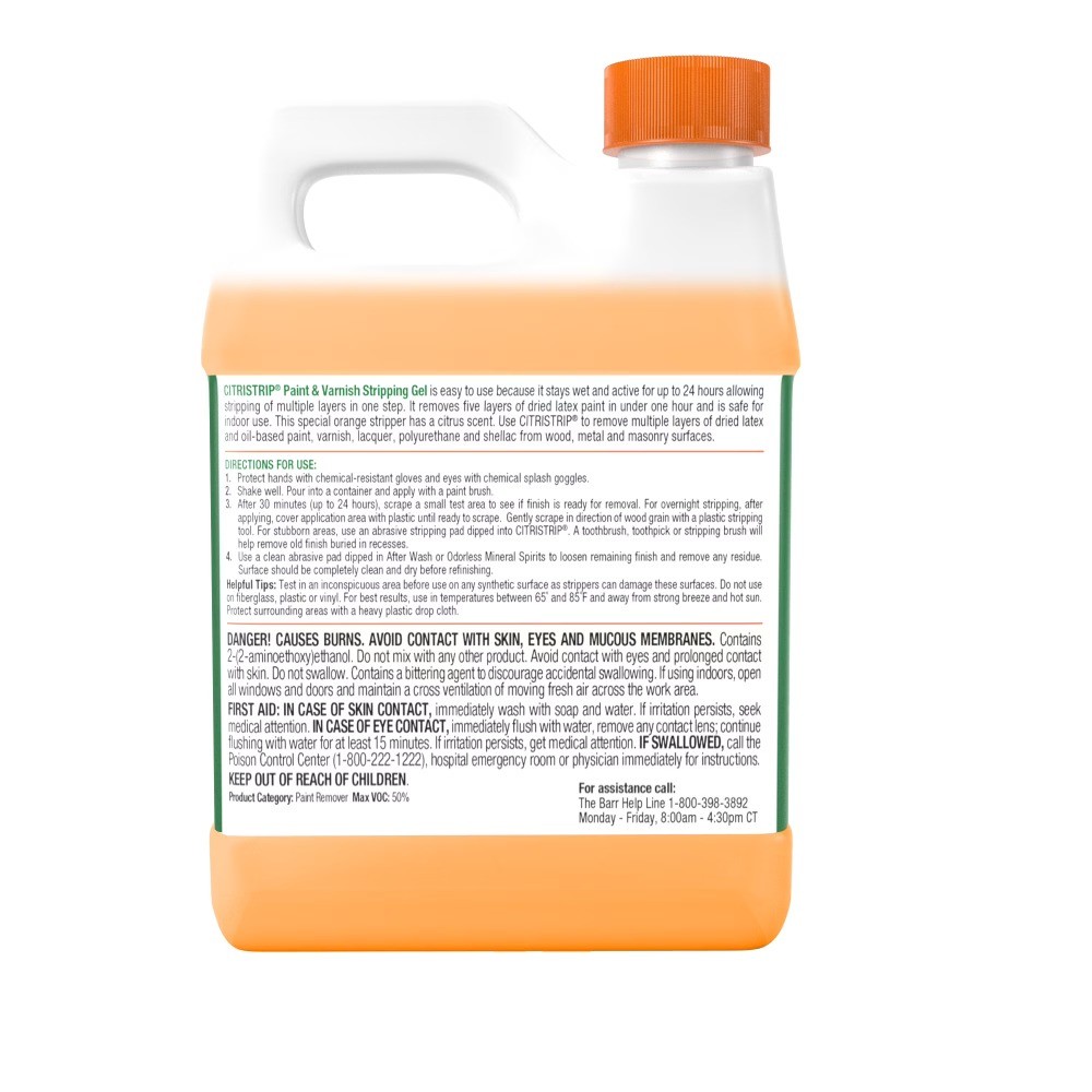 (2 pack) Paint & Varnish Stripping Gel, Citrus Scent, 1 Quart