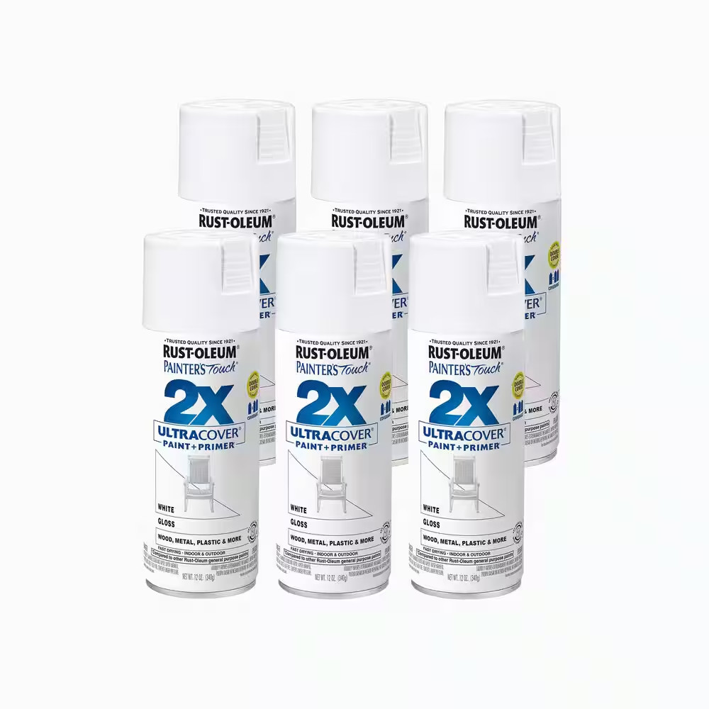 12 Oz. Gloss White General Purpose Spray Paint (6-Pack)