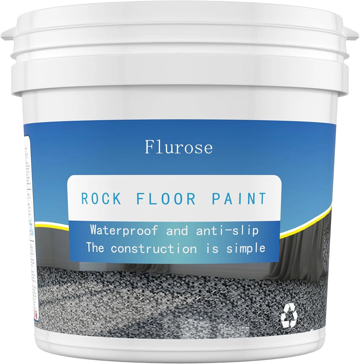 35Oz Gray Epoxy Colored Sand Floor Paint High Gloss Marble Non-Slip, 2.2 Lbs