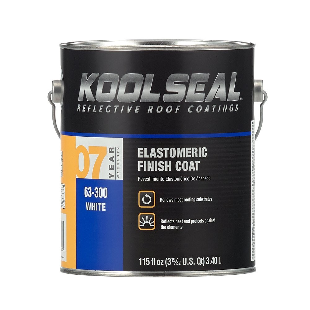 Kool Seal KS0063300-16 7 Year Elastomeric Roof Coating, White, 1 Gallon