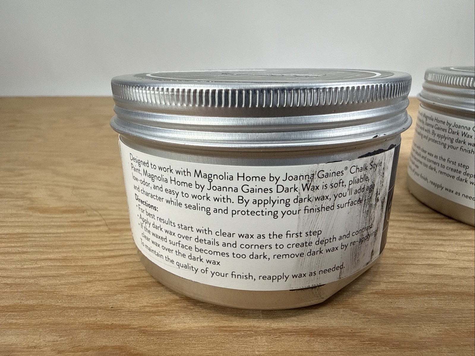 2x New Magnolia Home by Joanna Gaines Aged Look Dark Wax Kilz Chalk 5.7 Oz