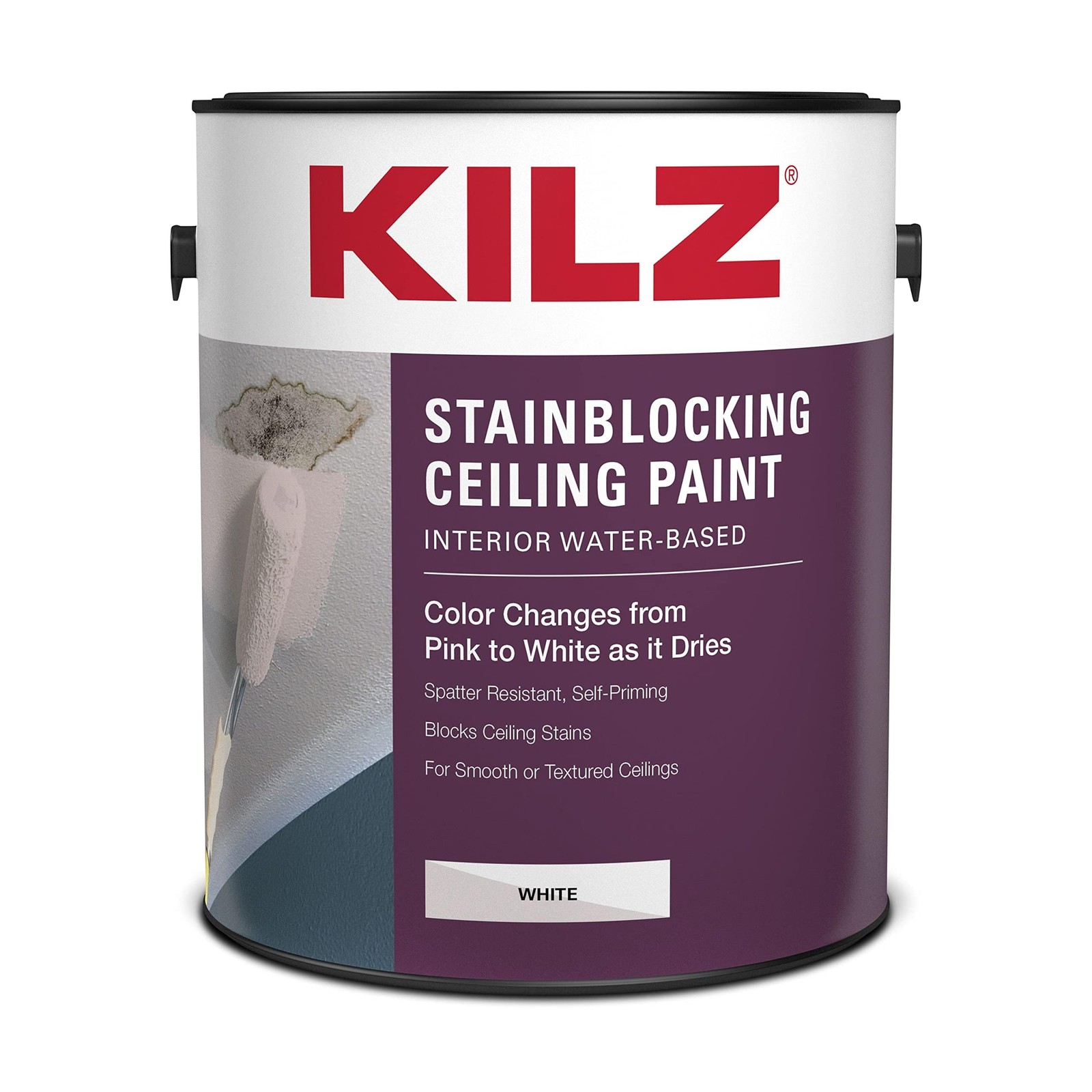 KILZ Stainblocking Ceiling Paint, Interior, 128 Fl Oz (Pack of 1), White