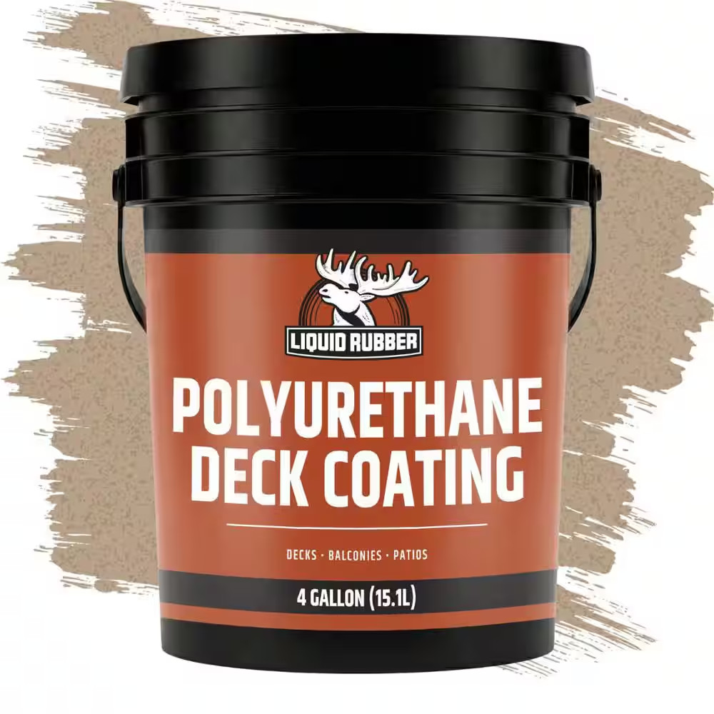 Polyurethane Deck Coating 4 Gal. 10X Stronger than Paint -Sealant for Pool Decks