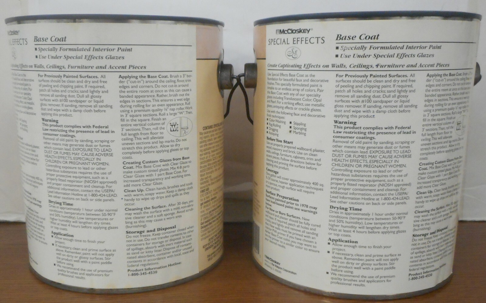 2 Pack MCCLOSKEY SPECIAL EFFECTS BASE COAT 6424 CLEAR BASE 116 Oz Ea *IMPERFECT