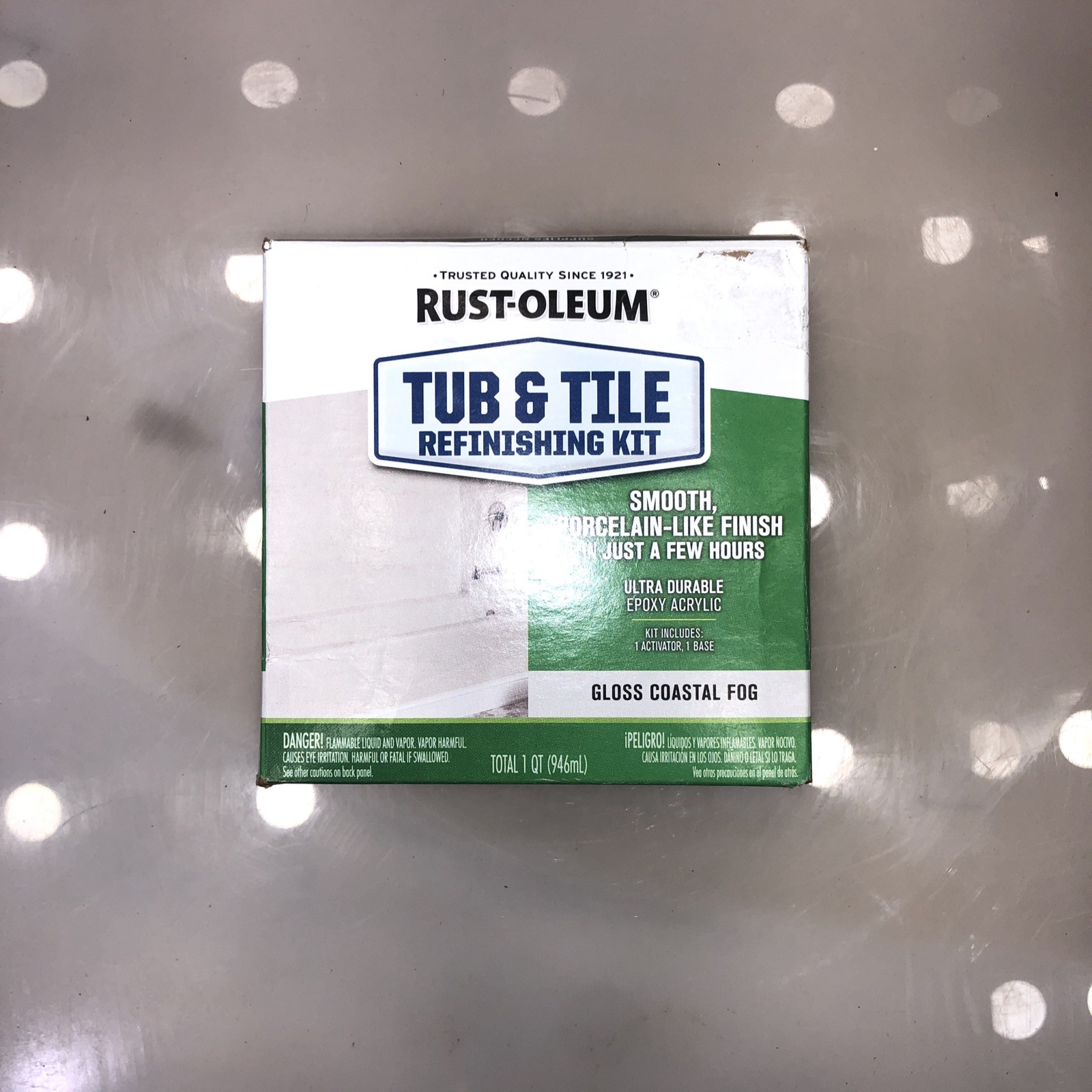 Rustoleum Tub and Tile Refinishing 2-Part Kit Gloss Coastal Fog