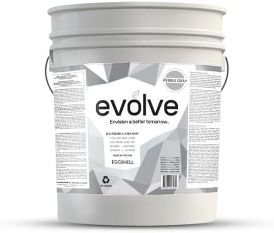 EVOLVE Paint & Primer: Environment-friendly Low Sheen One-Coat Pebble Gray 5-Gal