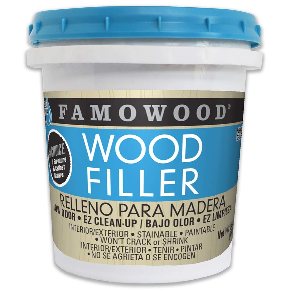 FamoWood 40022126 Latex Wood Filler – Pint, Natural, 24 oz. Pack of 1, Natural