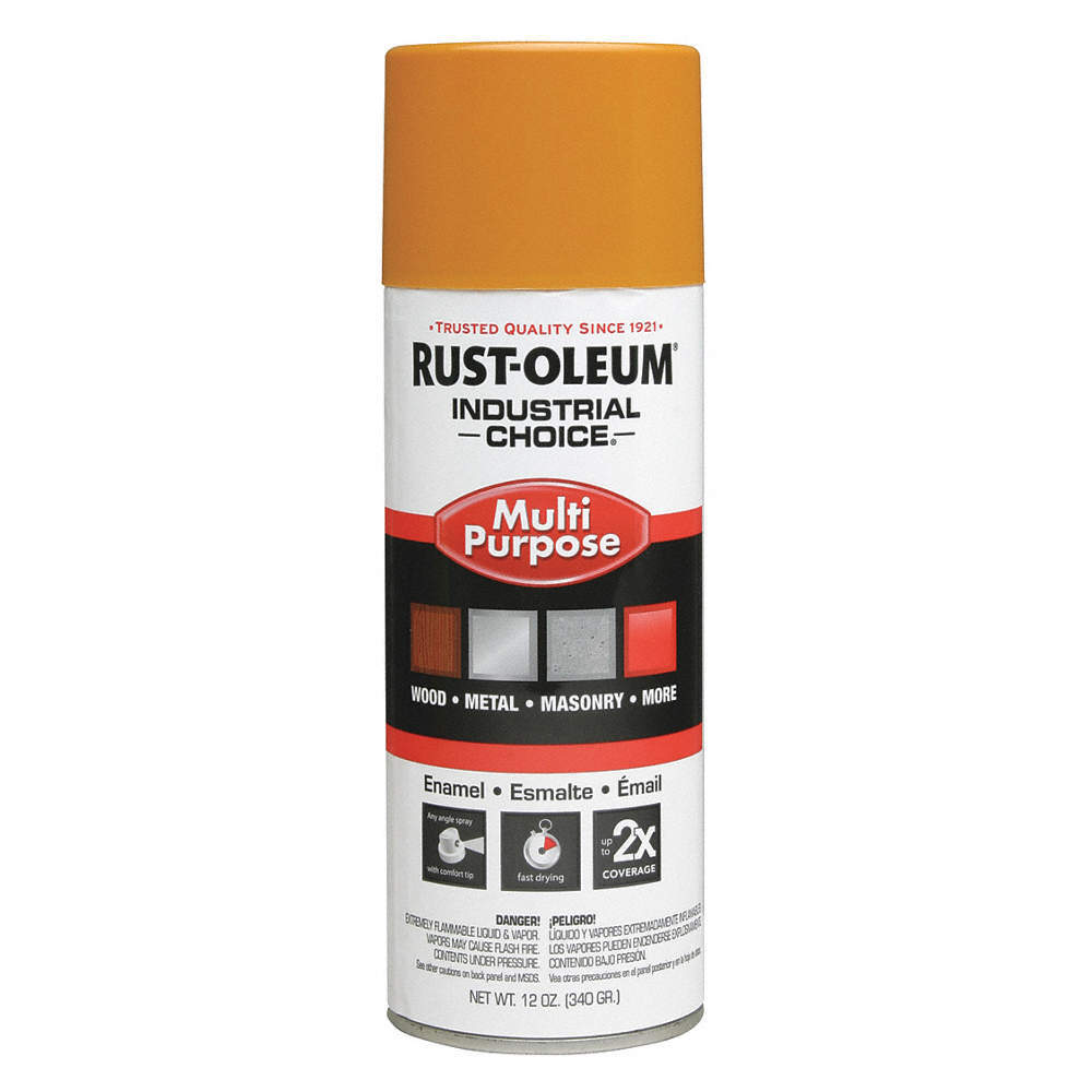 RUST-OLEUM 1643830 Spray Paint,School Bus Yellow,12 oz. 6KN96