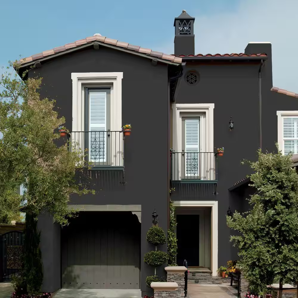 1 Gal. Black Elastomeric Masonry, Stucco and Brick Exterior Paint