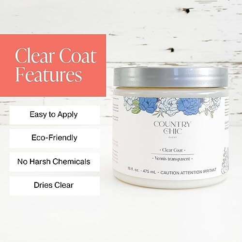 Clear Coat – Eco-Friendly Clear Satin Sheen Top Coat for Chalk Style Furnitur…