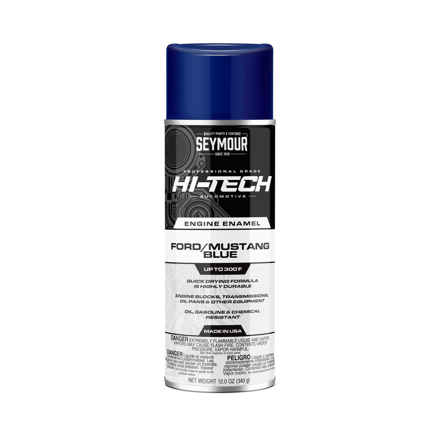 Ford Mustang Engine Enamel Spray Paint Heat Resistant Blue 12 Ounces
