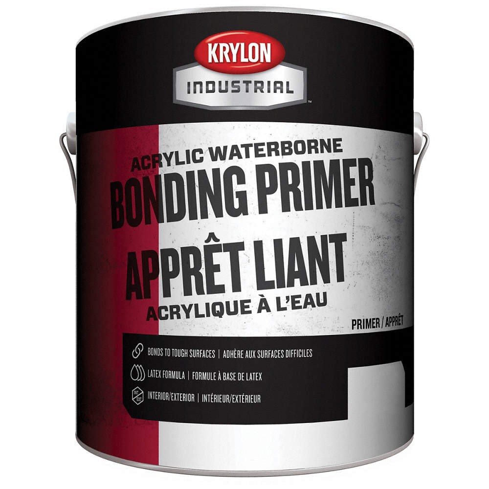 KRYLON INDUSTRIAL K000Z6650-16 PK 4 Primer,Acrylic Based,1 gal. Size,White 52JN5