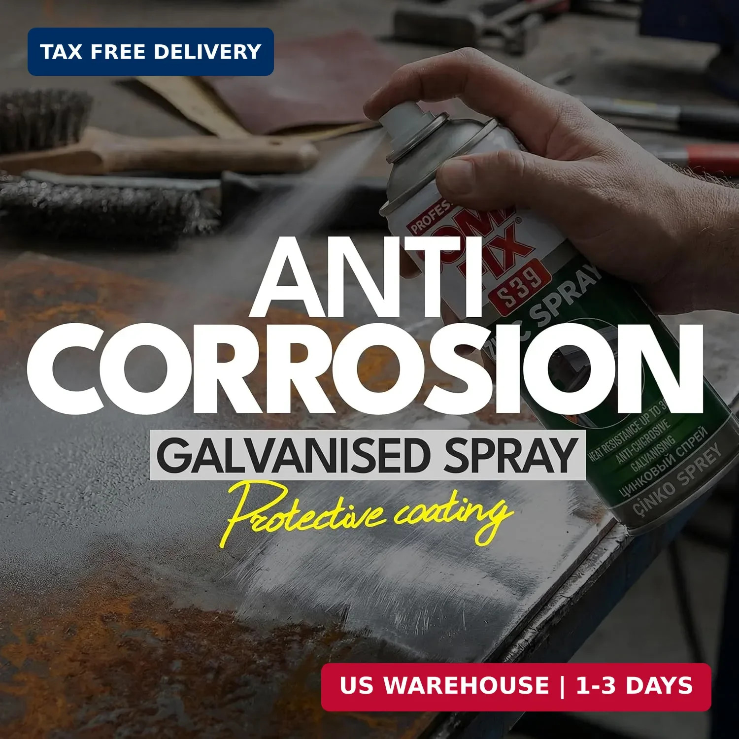 Cold Galvanizing Spray Paint – Metal Paint, Zinc Rich Anti Rust Coating, Bright