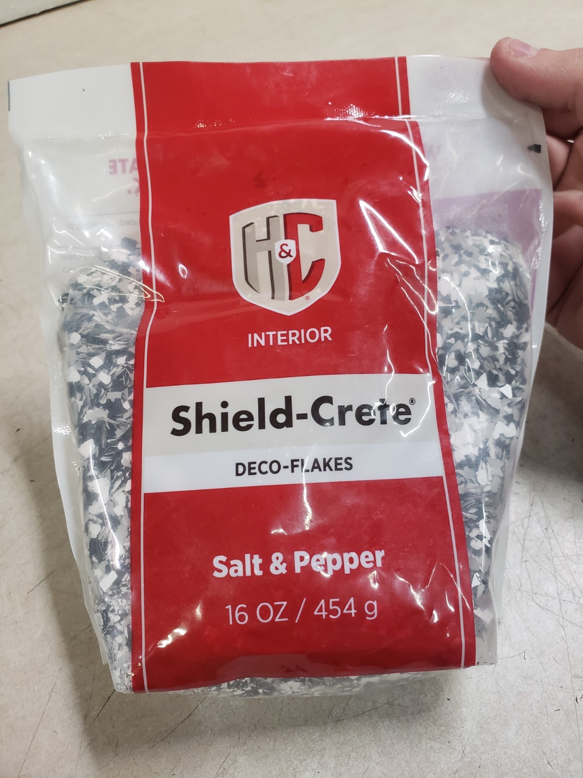 H&C Shield-Crete Floor Chips, Epoxy Floor Coating Salt & Pepper 16 oz