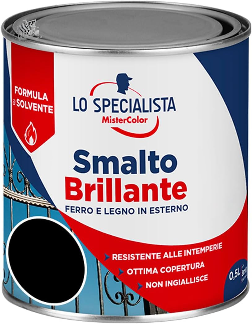 GLOSSY SOLVENT ENAMEL, 0.5L, BLACK