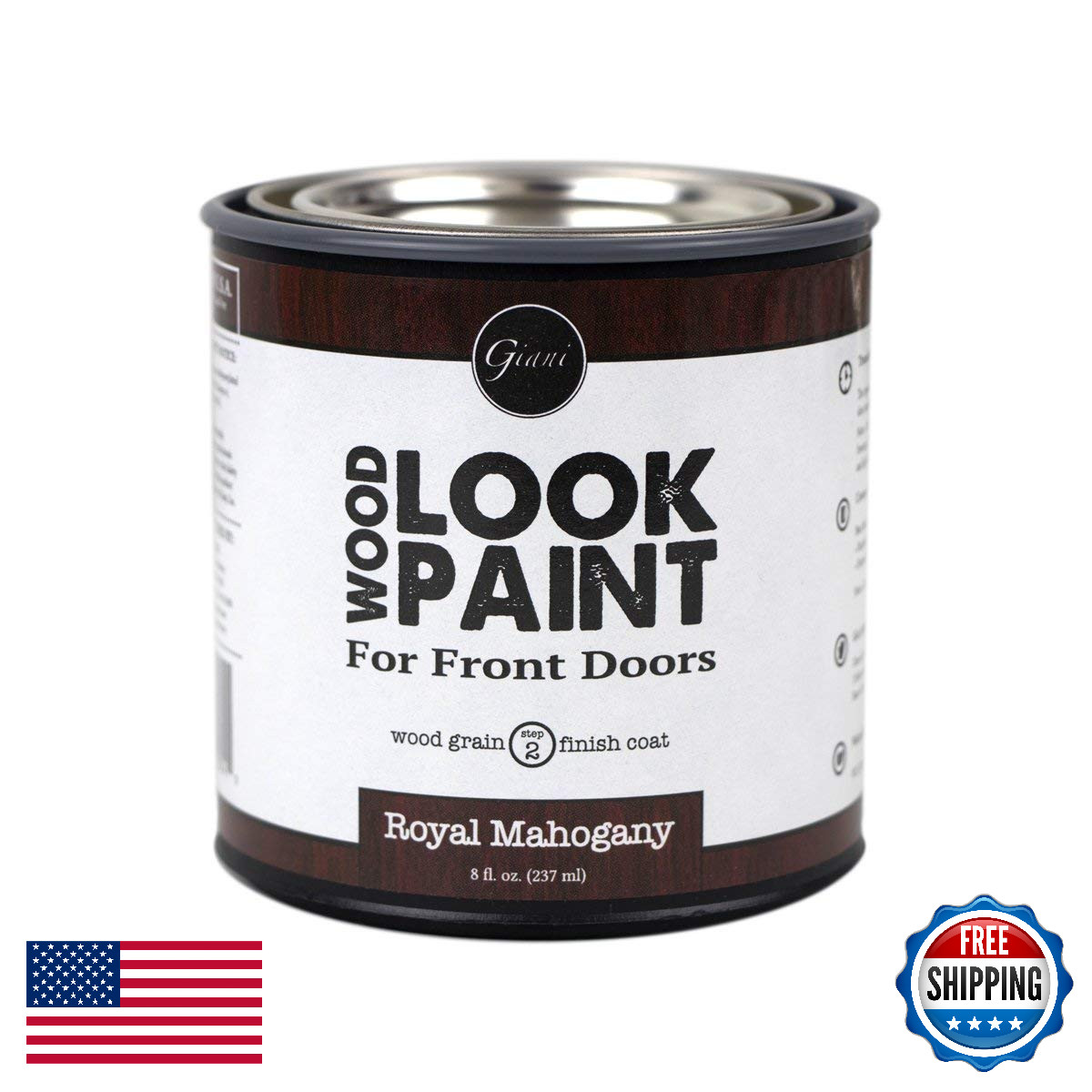 Giani Wood Look Grain Finish Coat For Front Doors 8 Oz. Royal Mahogany