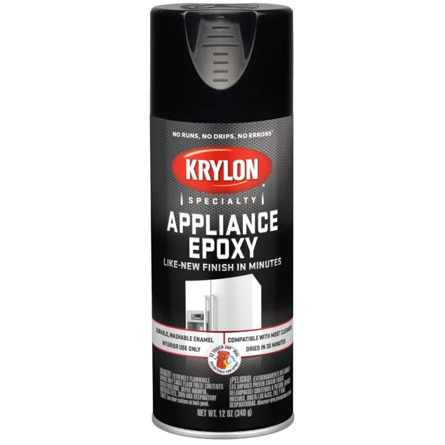 Krylon Appliance Epoxy Aerosol Paint – Black, 12 Oz